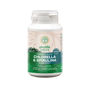 Ekološka alga mix Chlorella&Spirulina v eni tableti, 240 tbl.