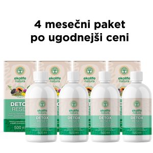 4 mesečna zaloga Detox reset, 4x500ml