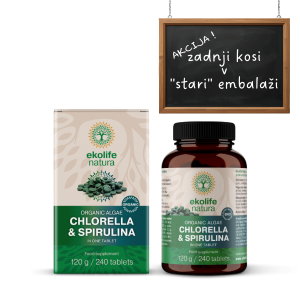 Ekološka alga mix Chlorella&Spirulina v eni tableti, 240 tbl. - v stari "obleki"